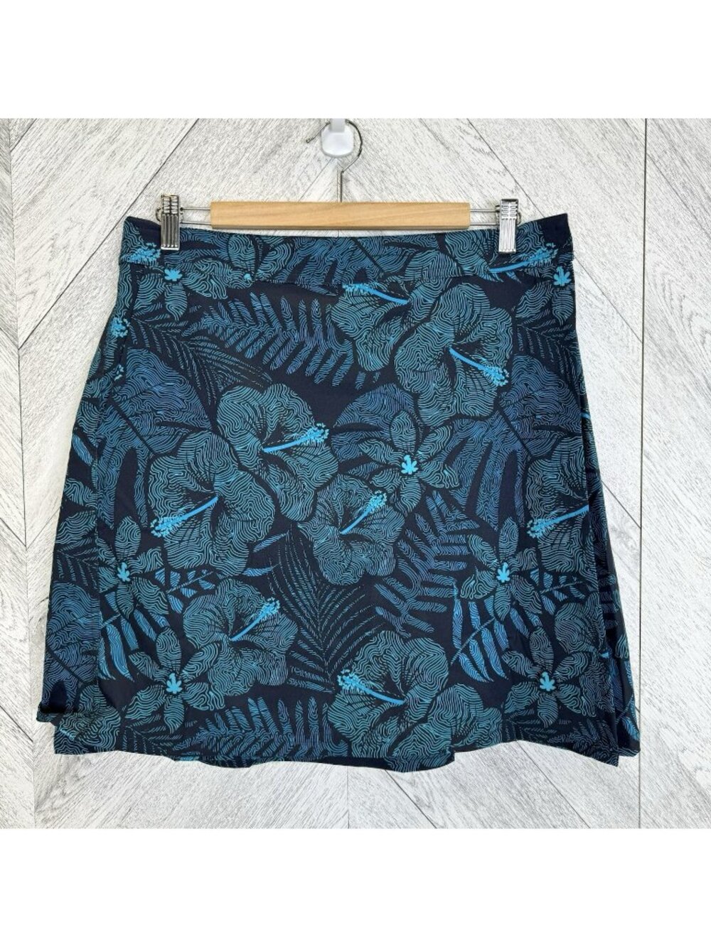 RipSkirt Hawaii Wrap Skirt Womens Size Large Maui Moonlight Blue Floral